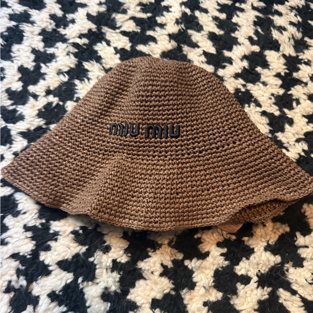 Miu Miu Brown straw bucket Hat